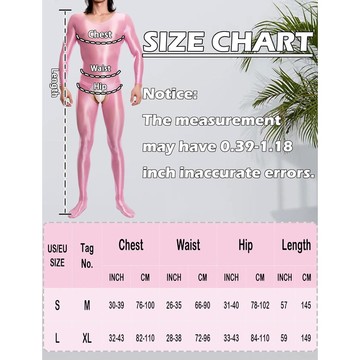 Комбінезон чоловічий AIEOE з відкриттям спереду, прозорий, рожевий, розмір EU S