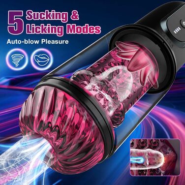 Вібратор для чоловіків з 8-ю обертовими насадками та 5-ма режимами вібрації, секс-іграшка, мастурбатор з функцією керування через додаток