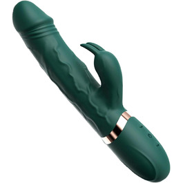 Вібратор для жінок Klitoris та G-точка, Rabbit Silikon, 10 режимів, зелений