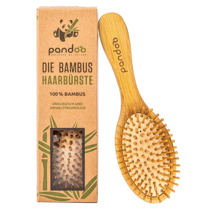 Бамбукова щітка для волосся pandoo Paddle Brush — масажна щітка з закругленими бамбуковими щетинками для розплутування та щоденного догляду