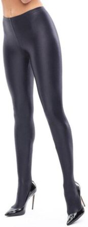 Чорні панчохи з ефектом вологого блиску Miss O, розмір XL