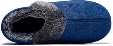 Чоловічі зимові теплі тапочки Mishansha з ефектом пам'яті (Memory Foam), плюшеві домашні капці, темно-сині, розмір 43 EU