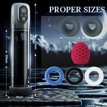 Електрична пеніс-насос Layhou 4-в-1 з автоматичним режимом та 3 кільцями для збільшення та покращення ерекції