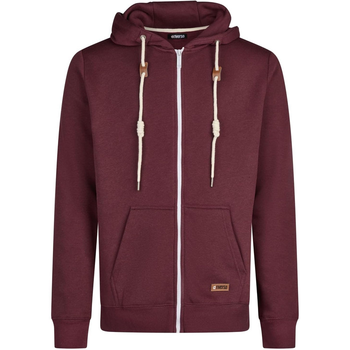Чоловіча толстовка на блискавці з капюшоном riverso Regular Fit RIVThilo, колір Port Red Melange