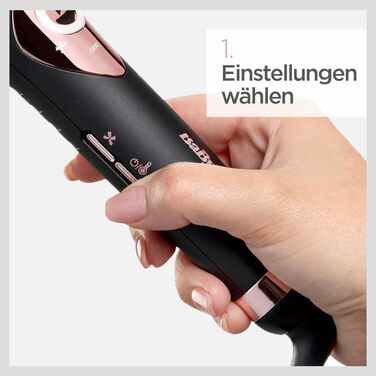 Автоматичний стайлер для локонів BaByliss Curl Secret Lite C1031E, 19 мм, 5 рівнів температури до 210°C, чорний з рожевим золотом