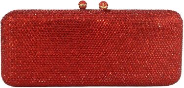 Жіночий вечірній клатч Boutique De FGG з кристалами та стразами для весіль та вечірок, міні-сумка (Червоний)