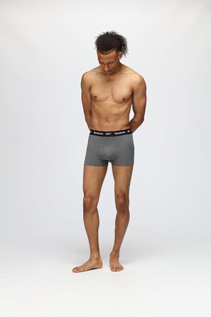 Боксери чоловічі Reebok (5 штук) L чорний/білий/сірий/темно-синій/вугільний марль