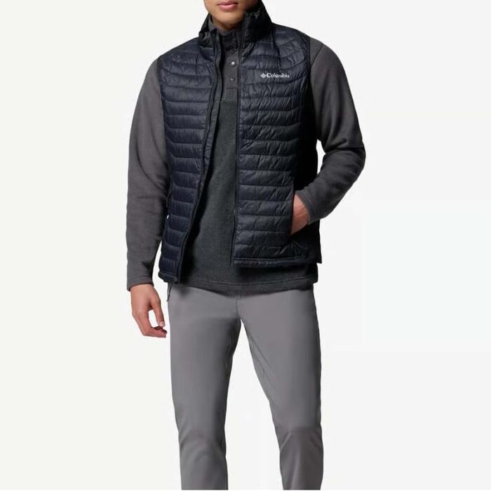 Чоловічий гібридний жилет Columbia Powder Pass Hybrid Vest, чорний, розмір M