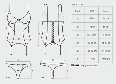 Сексуальний жіночий комплект білизни Selente Love & Fun: корсет, танга та шовкова маска для очей, чорно-бордовий, S-M, Made in EU
