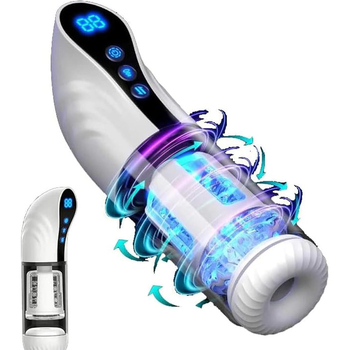 Електрична помпа для стимуляції чоловічого статевого органу з 9 рівнів вакууму, ротаційним та телескопічним функціями, LCD-дисплеєм. Автоматизована помпа для чоловіків. Іграшка для дорослих.