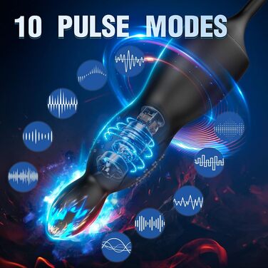 Масажер простати для чоловіків NAIXBTY з 10 режимами вібрації, кільцем для ануса та пультом дистанційного керування