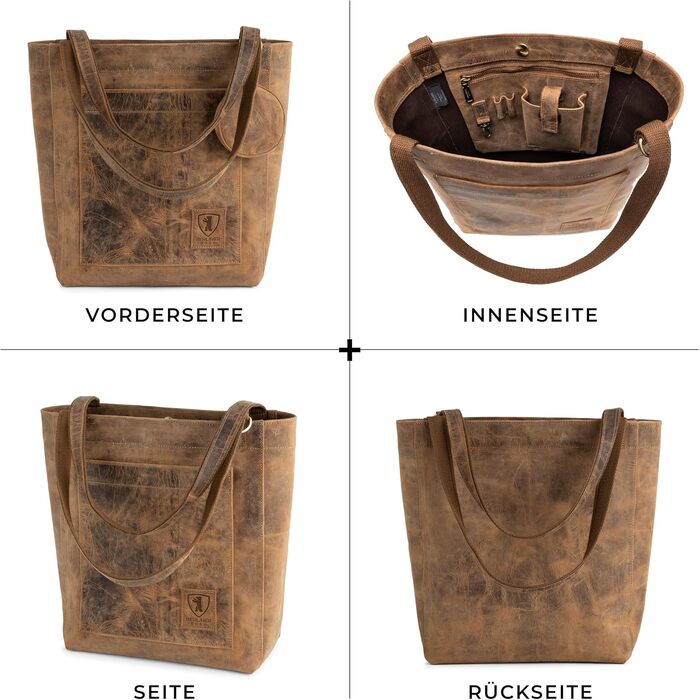 Жіноча шкіряна сумка-шопер Berliner Bags Vintage Shopper Seville, горіховий колір (Walnut)