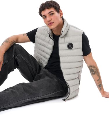 Чоловічий жилет-дутик Premium Puffer — м'яка тканина та підкладка, колір сірий (Stein), розмір XXL