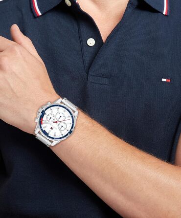 Наручний чоловічий годинник Tommy Hilfiger Quartz з багатофункціональним циферблатом (Білий)
