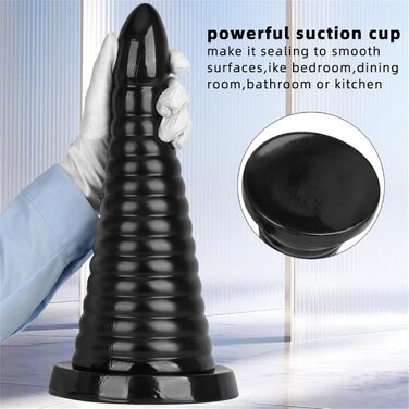 Анальний плагін Dick Uper Groß Konich: великий дилдо для стимуляції G-точки, чорний (L)