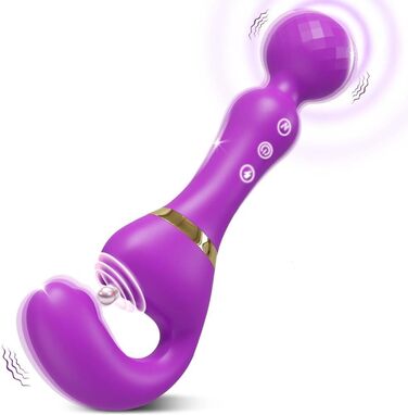 Вібратор дилда LYAMais G-Punkt з двома головками, 10 режимів вібрації, силікон, для жінок, парні ігри, стимулятор клітора, фіолетовий