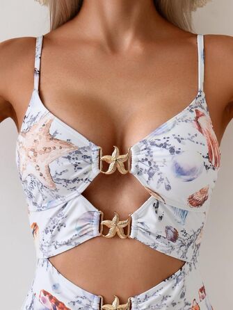 Жіночий купальник Monokini з перламутровим принтом, XL. Сексуальний мета-купальник Eomenie Einteiiger