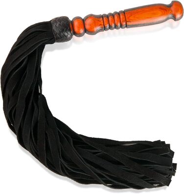 Ручна гефтована батогом з шкіри, 70 см - BDSM, SM, іграшки для дорослих, для чоловіків та домінант - набір для еротики та бондіджу, помаранчево-чорний