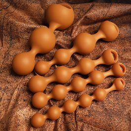 Анальні кульки з рідкого силікону Jomyu з ланцюгом для сексуальної стимуляції, анальний плаг з кільцем для утримання сперми, іграшки для секса, для чоловіків та жінок (XXL)