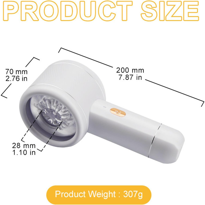 Електричний мастурбатор-чаша для чоловіків, автоматичний, 7 функцій, телескопічний, білий