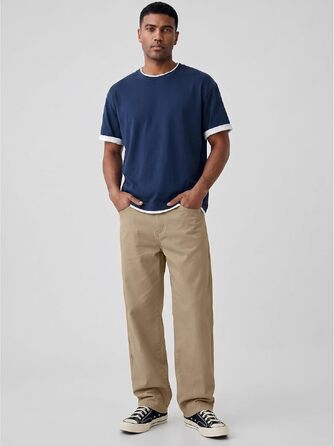 Чоловічі джинси Baggy JMIERR Y2K з ефектом stretch, широкі денімові штани (L, Khaki)