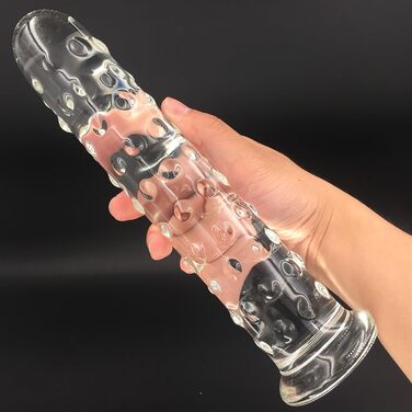 Скляний анальний плагін ScreaAss 25 см з частинками, діаметр 5 см. Іграшка для дорослих для жінок, чоловіків, пар. SM