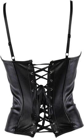 Корсет Daen Korsett Große Größen: Сатиновий корсет з квітковим принтом, великі розміри, топ-корсет, вінтажний стиль (чорний, L)