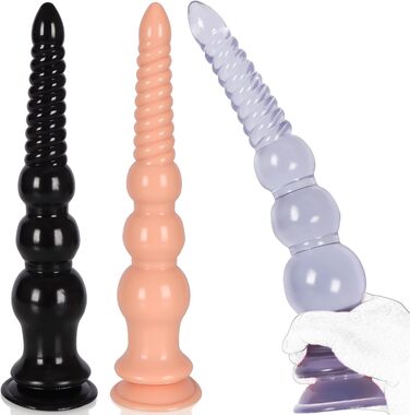 Анальний масажер Qiyasex Langer Analdildos з присоском, XXL великий, для простати, тренажер ануса, синій