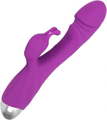Вібратор для жінок Klitoris та G-точка, Rabbit Silikon, 10 режимів, анальний дildo, реалістичний секс-іграшка, фіолетовий