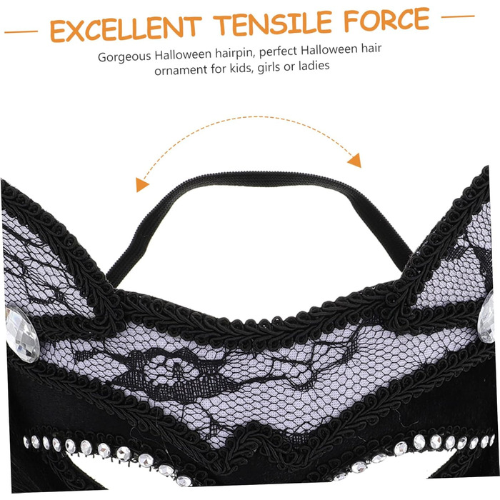 Маска котячого обличчя Holibanna для Хелловіну, 8 шт. - чорна маска, маска для карнавалу, плюшеві маски з мереживом