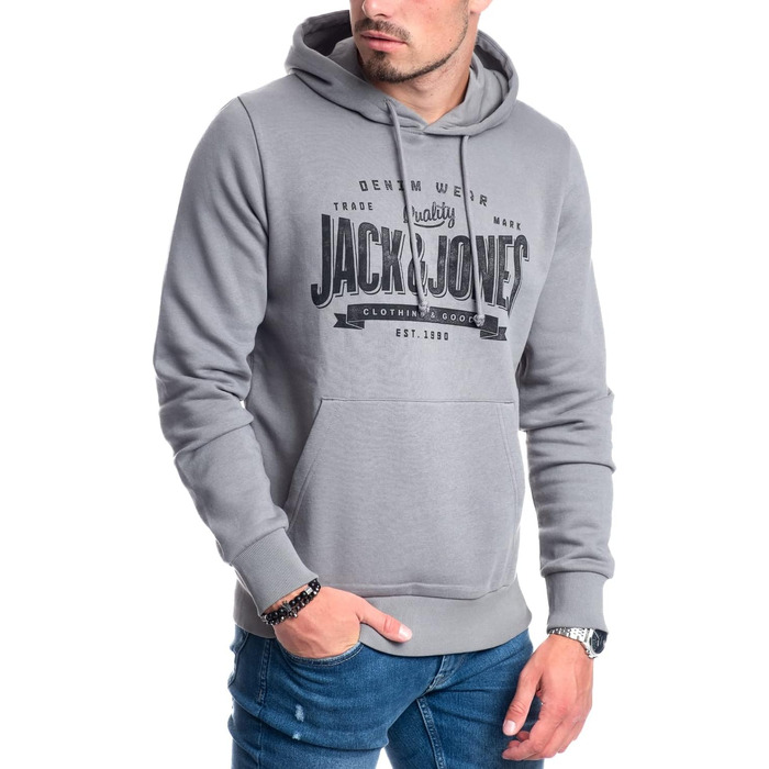 Чоловічий худі Jack & Jones з логотипом, колір Sedona Sage, модель Mika