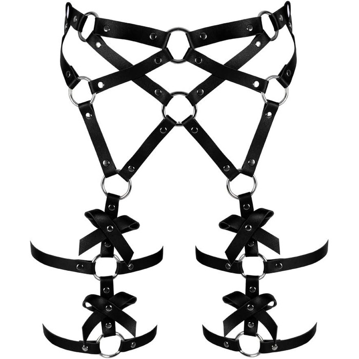 Корсет-зачіп для ніг з PU шкіри, чорний, корсет, зачіп для ніг, пу шкіра, чорний, корсетний пояс