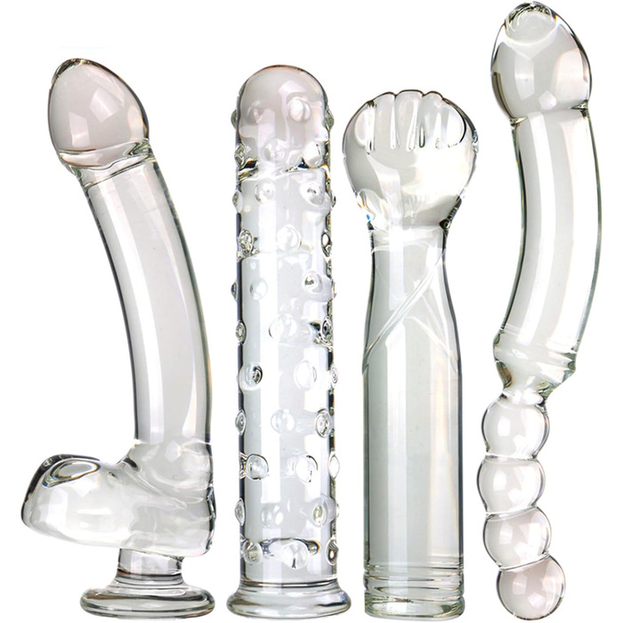 Анальний масажер з кристалу Hrekssi Glas Dildo – 4 стилі, стимулятор G-точки, для жінок та чоловіків
