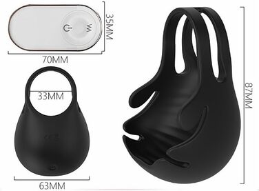 Вібруючий кільце для яєчок з 9 режимами вібрації, масажер для яєчок, пристрій для мастурбації, пульт дистанційного керування, тренажер для чоловіків та пар