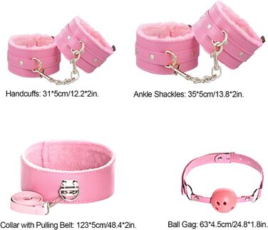 Набір для БДСМ-фетишу: мотузки, наручники, петиш, іграшки для дорослих (рожевий)