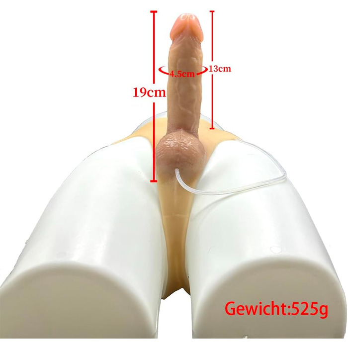 Реалістичний накладний дилда з водяним розпилювачем, силікон, для чоловіків та жінок