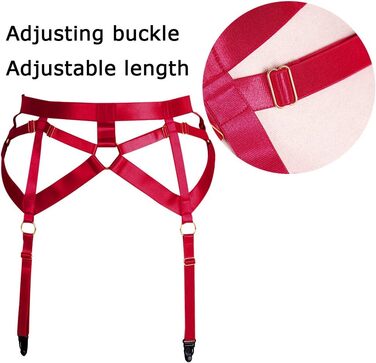 Жіночий готичний корсет-стрінг з 4 кліпсами, пояс-стрінг, готичний стиль, універсальний розмір, бордовий колір