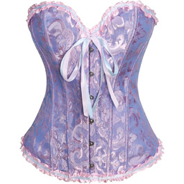 Корсет жіночий, топ великого розміру з атласу, квітковий, з кісточками, пов'язка-корсет, спідниця-корсет, піратський корсет, корсет поверх грудей, блакитний