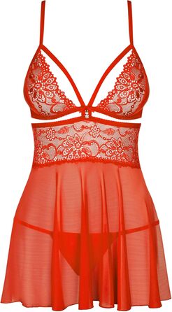 Сексуальна жіноча нічна сукня-комбінезон Selente Love & Fun, комплект з мереживом, тангі та маскою для очей, червоний, L-XL, Made in EU