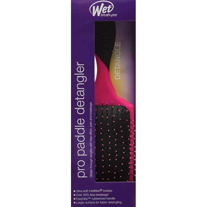 Щітка для волосся Wet Brush Pro Paddle Detangler Purple — розплутуюча гребінець з ергономічною ручкою EasyGrip та гнучкими щетинками Intelliflex, лімітована серія