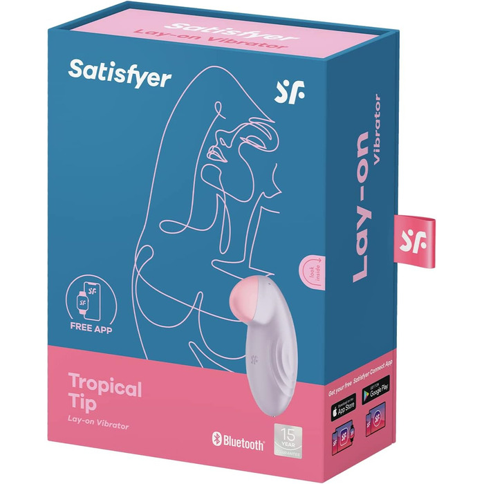Satisfyer Tropical Tip Connect: Вібратор кліторальний Bluetooth, водонепроникний (IPX7), ергономічний, силіконовий, фіолетовий