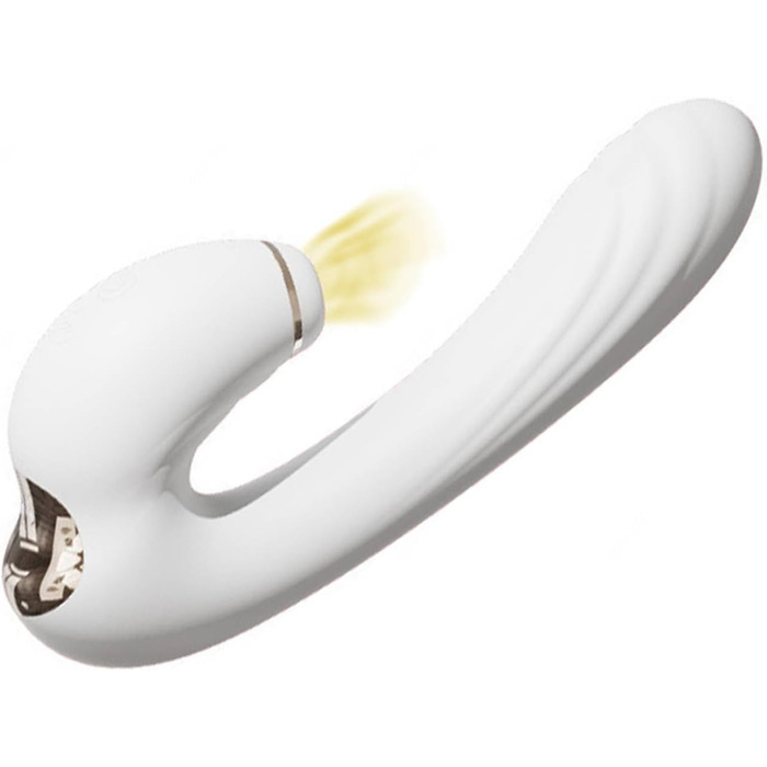 Вібратор Rabbit Silikon Dildo з 7 режимами вібрації та 3 режимами насосу для жінок, білий