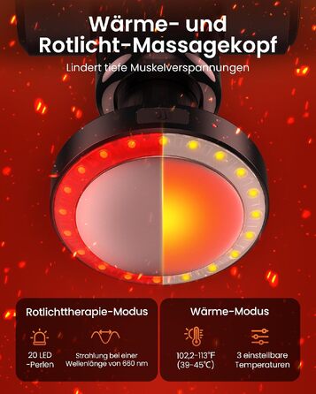 Перкусійний масажер Napre Massage Gun з функцією підігріву та охолодження, складаний масажний пістолет для м'язів спини та плечей, 32 рівні швидкості, 5 кутів нахилу, чорний