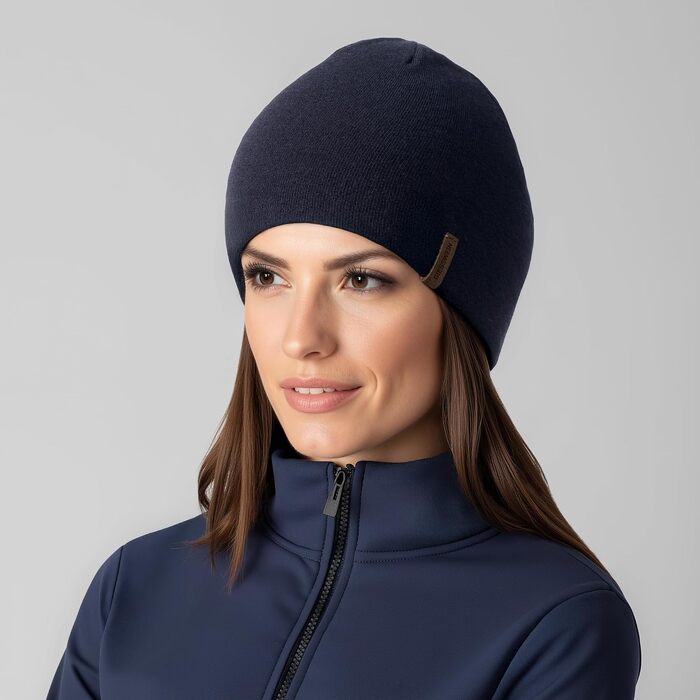 Спортивна шапка Giesswein Merino Cap Gehrenspitze з мериносової вовни, унісекс, темно-синя, один розмір