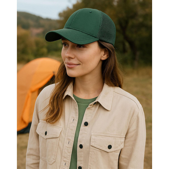 Бейсболка Zylioo XL/XXL для великої голови, регульована спортивна кепка унісекс з сіткою, темно-зелена