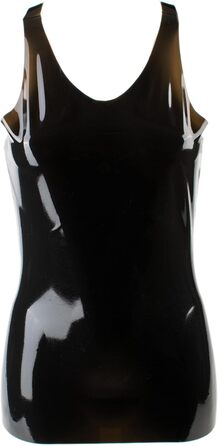 Латексний топ Rubberfashion - Короткий бюстгальтер з латексу - Підкреслений м'язовий рельєф - Чорний латексний топ для жінок та чоловіків, 0.4 мм