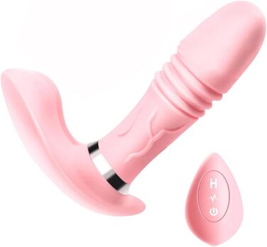 Портативний вібратор-телескоп з підігрівом, анальний та G-Spot стимулятор, бездромовий пульт керування, для дорослих