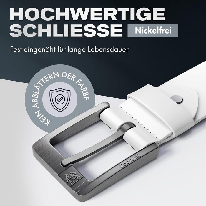 Шкіряний чоловічий ремінь Premium Made in Germany (40 мм) для джинсів та костюмів, білий, довжина 115 см, у подарунковій коробці