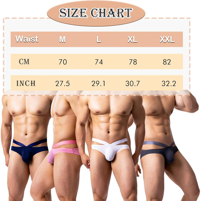 Сліп YUFEIDA для чоловіків (4 шт. у наборі) - сексуальний дизайн, дихаючий матеріал, для занять спортом та фітнесом, M