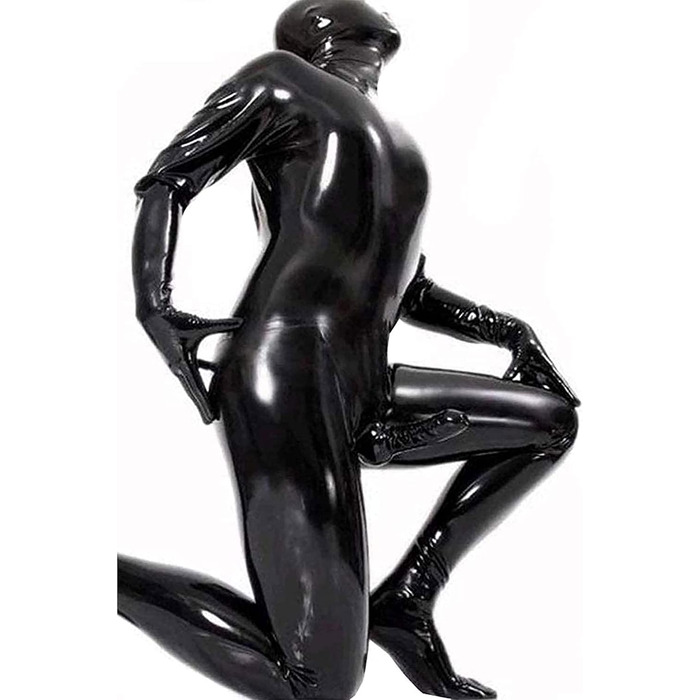 Латексний боді WNRLL: сексуальний костюм з PVC для клубів, з блискавкою спереду, розмір M